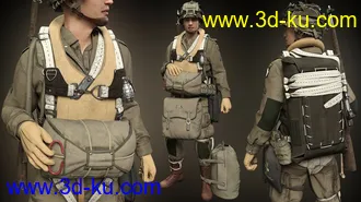 3D打印模型US WW2 Uniform Paratrooper Expansion的图片