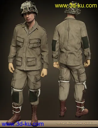 3D打印模型US WW2 Uniform Paratrooper Expansion的图片