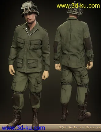 3D打印模型US WW2 Uniform Paratrooper Expansion的图片