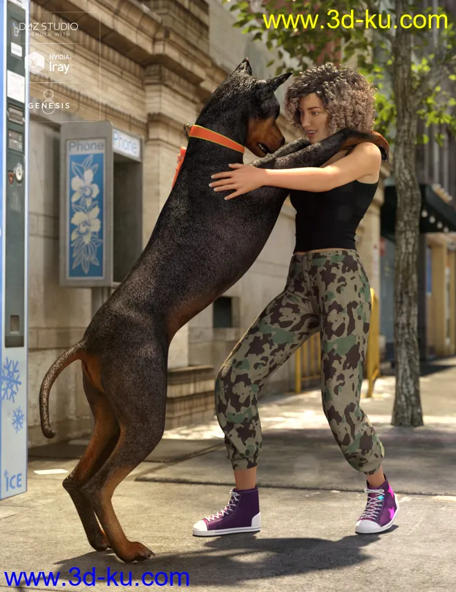 Walk the Dog 8 Poses for Genesis 8模型的图片3