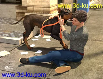 3D打印模型Walk the Dog 8 Poses for Genesis 8的图片