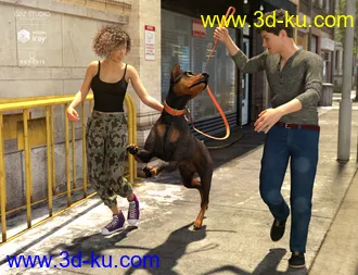 3D打印模型Walk the Dog 8 Poses for Genesis 8的图片