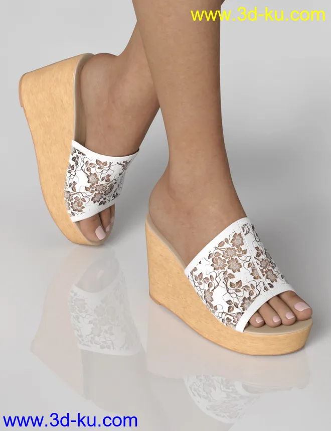 Wedge Sandals for Genesis 8 Female(s)模型的图片1