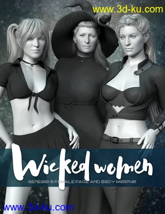 3D打印模型Wicked Women HD Faces and Bodies for Genesis 8 Female的图片