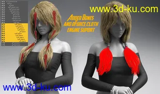 3D打印模型Wind Warrior Hair with dForce for Genesis 8 Female(s)的图片