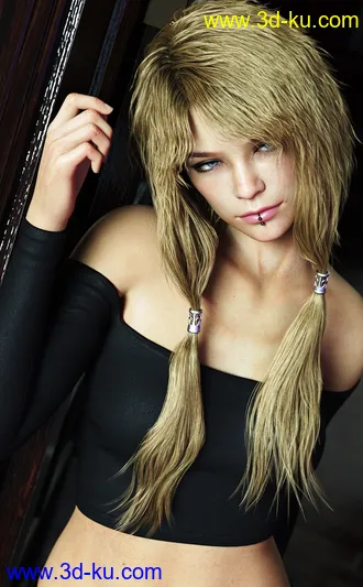 3D打印模型Wind Warrior Hair with dForce for Genesis 8 Female(s)的图片