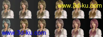 3D打印模型Wind Warrior Hair with dForce for Genesis 8 Female(s)的图片