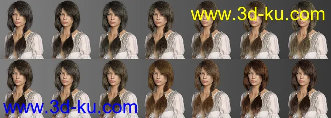 Wind Warrior Hair with dForce for Genesis 8 Female(s)模型的图片8