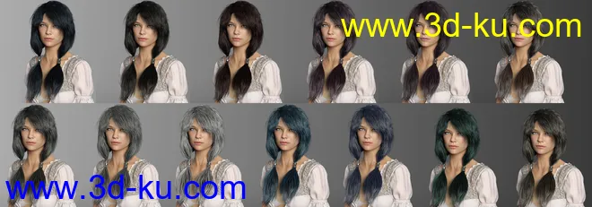 Wind Warrior Hair with dForce for Genesis 8 Female(s)模型的图片9