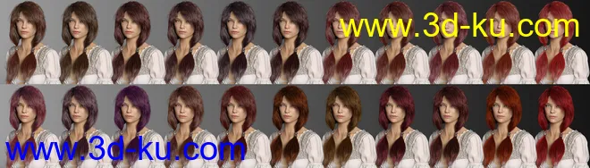 Wind Warrior Hair with dForce for Genesis 8 Female(s)模型的图片10