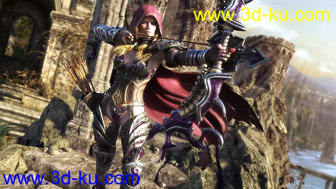 Wind Warrior Outfit with dForce for Genesis 8 Female(s)模型的图片9