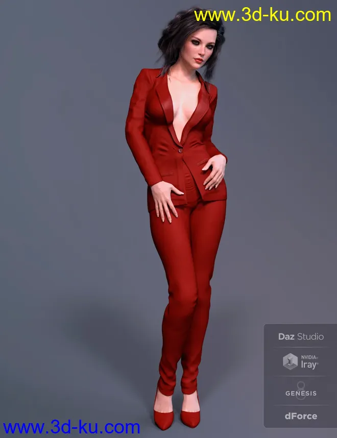 X-Fashion After Hours Suit for Genesis 8 Female(s)模型的图片2
