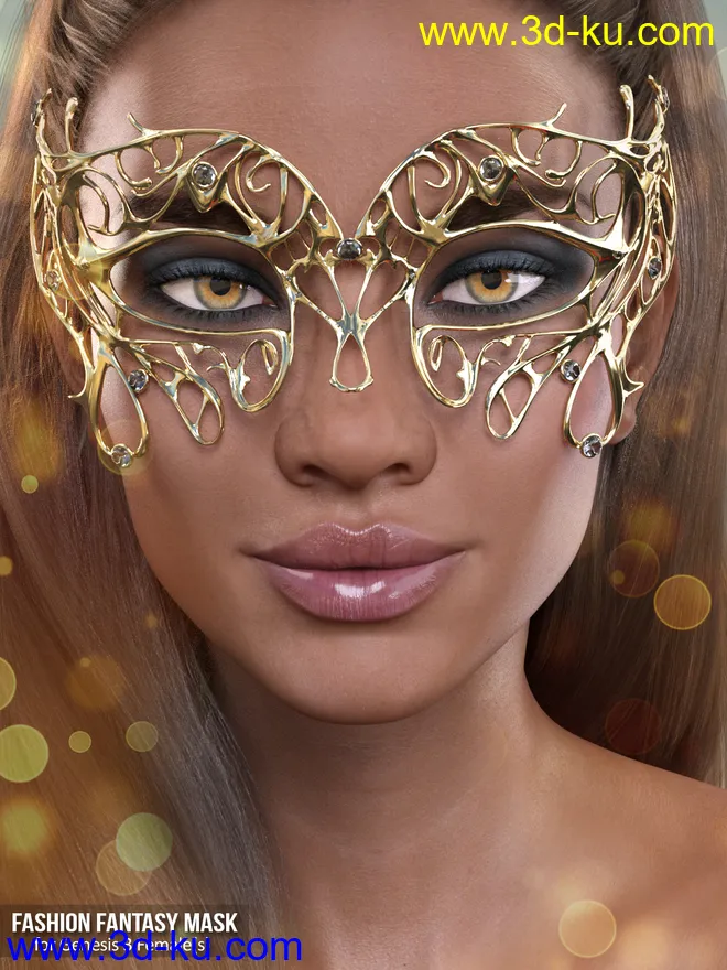 X-Fashion Fantasy Mask for Genesis 3 Females模型的图片1