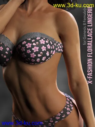 3D打印模型X-Fashion Floral Lace Lingerie for Genesis 8 Females的图片