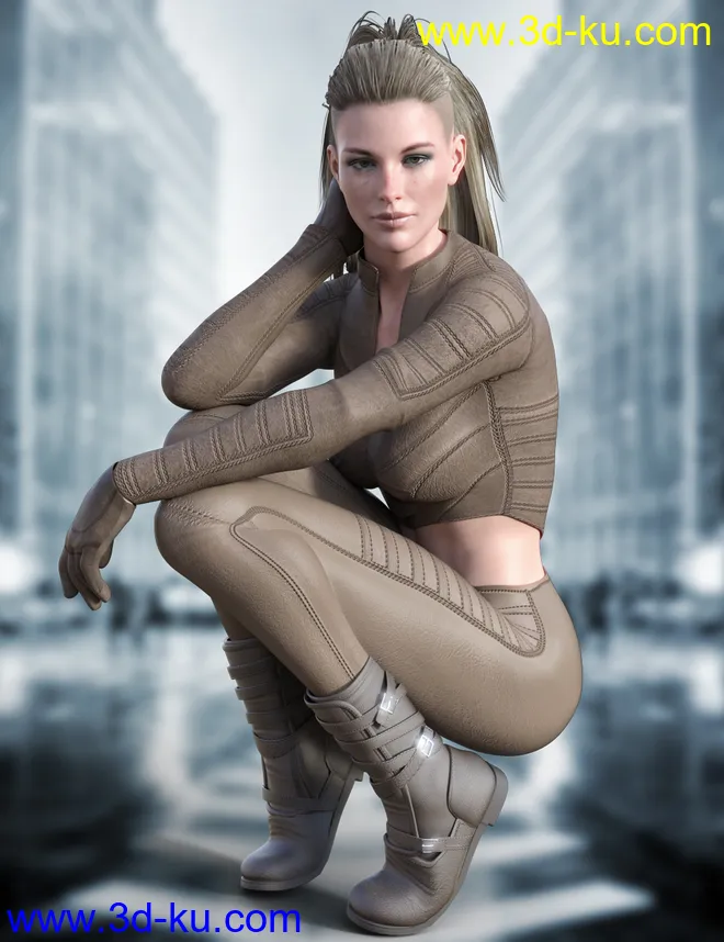 X-Fashion Justice Outfit for Genesis 8 Female(s)模型的图片3
