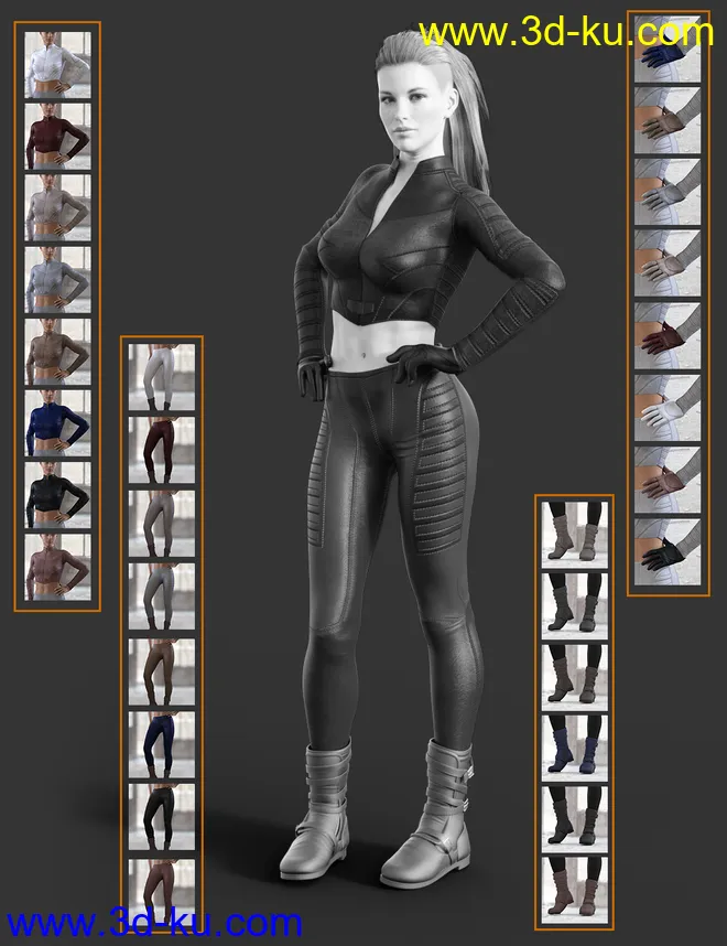 X-Fashion Justice Outfit for Genesis 8 Female(s)模型的图片5
