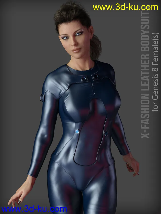 X-Fashion Leathers Bodysuit for Genesis 8 Females模型的图片1