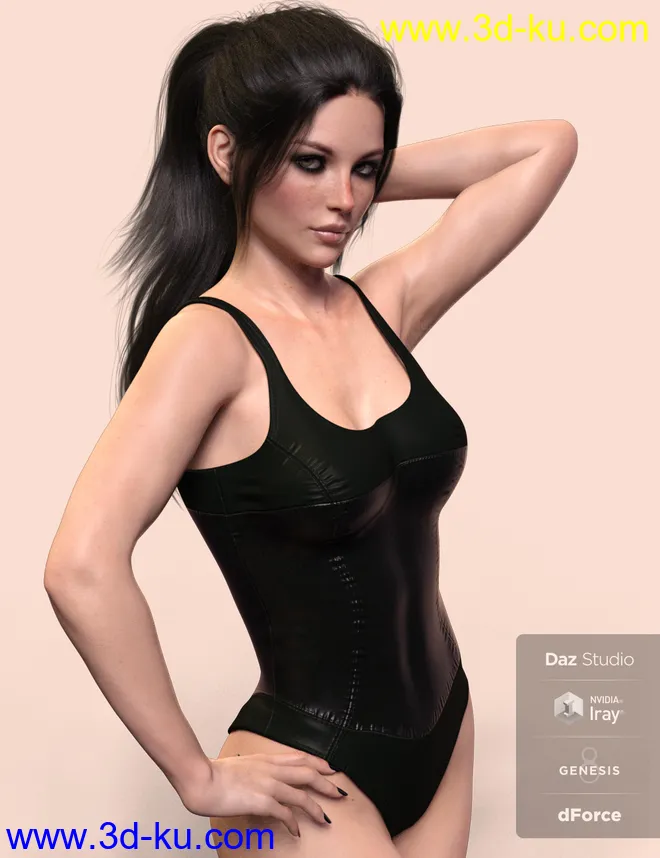 X-Fashion Nightshade Bodysuit for Genesis 8 Female(s)模型的图片1