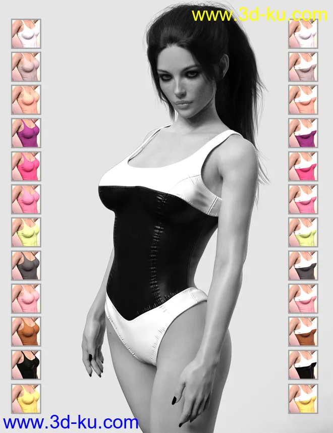 X-Fashion Nightshade Bodysuit for Genesis 8 Female(s)模型的图片5