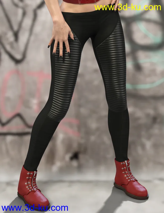 X-Fashion Punk Outfit for Genesis 8 Female(s)模型的图片5