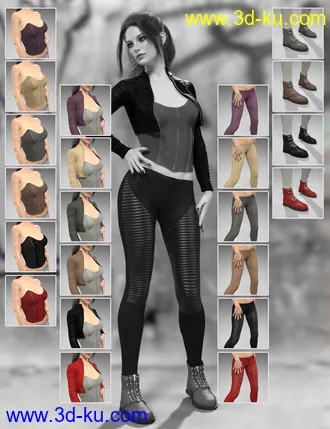 3D打印模型X-Fashion Punk Outfit for Genesis 8 Female(s)的图片
