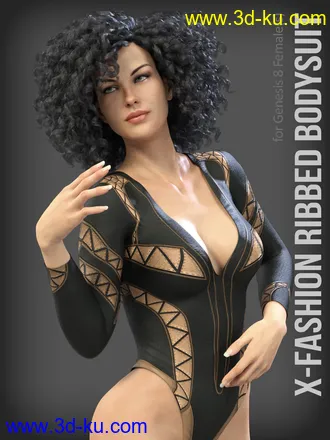 3D打印模型X-Fashion Ribbed Bodysuit for Genesis 8 Females的图片