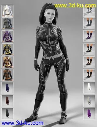3D打印模型X-Fashion Sci Bodysuit 2 for Genesis 8 Female(s)的图片