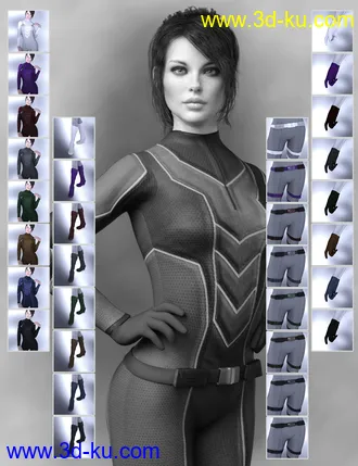 3D打印模型X-Fashion Sci Bodysuit 6 for Genesis 8 Female(s)的图片