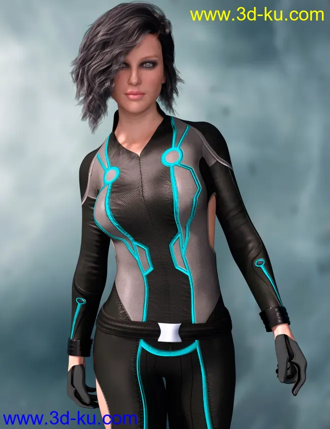 X-Fashion Shadows Outfit for Genesis 8 Female(s)模型的图片1
