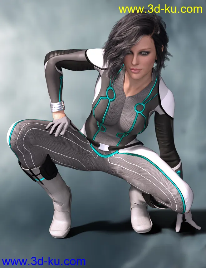 X-Fashion Shadows Outfit for Genesis 8 Female(s)模型的图片3