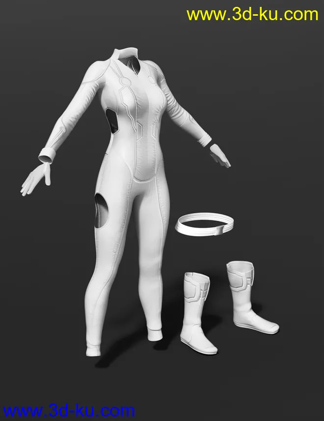 X-Fashion Shadows Outfit for Genesis 8 Female(s)模型的图片5