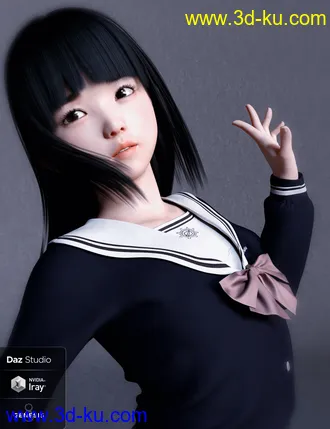 3D打印模型Yui Character and Hair for Genesis 8 Female的图片