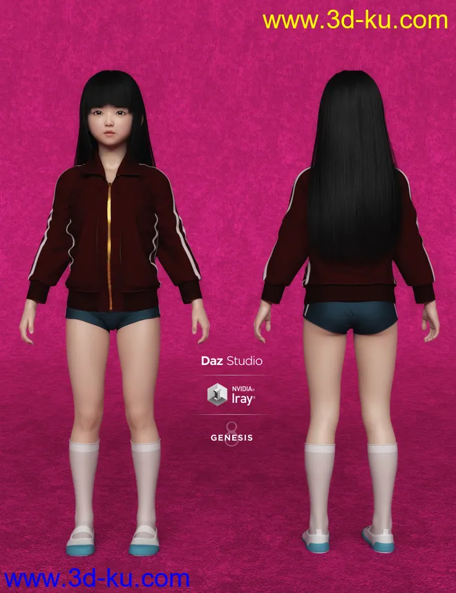 Yui Character and Hair for Genesis 8 Female模型的图片4