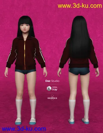 3D打印模型Yui Character and Hair for Genesis 8 Female的图片