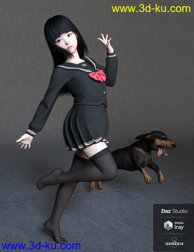 Yui Character and Hair for Genesis 8 Female模型的图片6