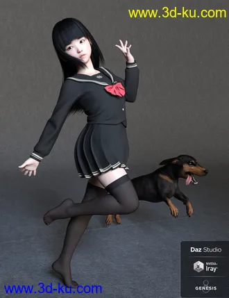 3D打印模型Yui Character and Hair for Genesis 8 Female的图片