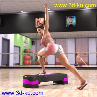 3D打印模型Z Aerobics Step & Dumbbells Props and Poses for Genesis 3 and 8的图片