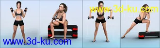3D打印模型Z Aerobics Step & Dumbbells Props and Poses for Genesis 3 and 8的图片