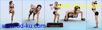 3D打印模型Z Aerobics Step & Dumbbells Props and Poses for Genesis 3 and 8的图片