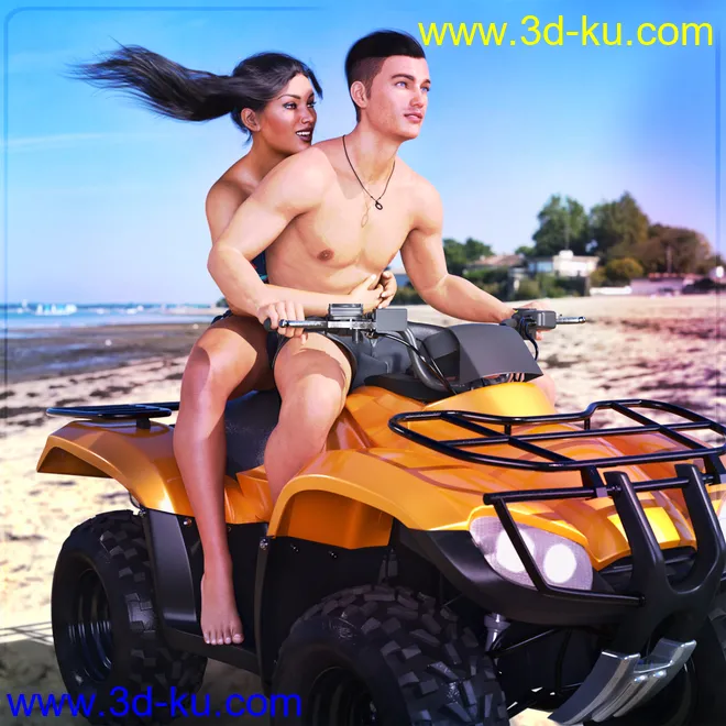 Z ATV Mania Vehicle and Poses for Genesis 3 and 8模型的图片2