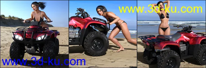 Z ATV Mania Vehicle and Poses for Genesis 3 and 8模型的图片7