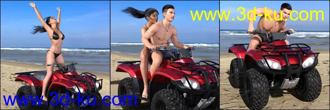 Z ATV Mania Vehicle and Poses for Genesis 3 and 8模型的图片8