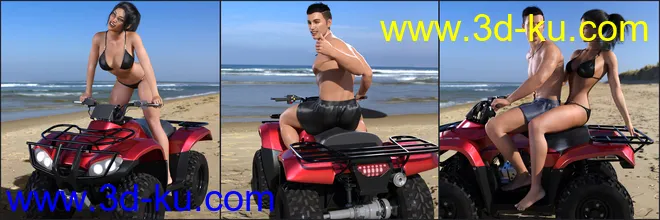 Z ATV Mania Vehicle and Poses for Genesis 3 and 8模型的图片9