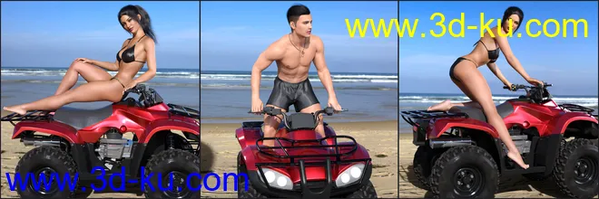 Z ATV Mania Vehicle and Poses for Genesis 3 and 8模型的图片10