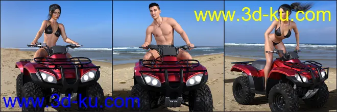 Z ATV Mania Vehicle and Poses for Genesis 3 and 8模型的图片11