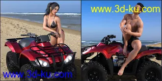 3D打印模型Z ATV Mania Vehicle and Poses for Genesis 3 and 8的图片