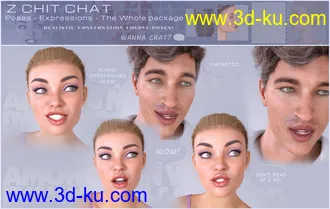 3D打印模型Z Chit Chat Poses and Partials for Genesis 3 and 8的图片