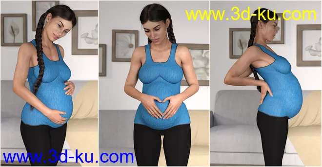 Z Expecting - Pregnancy Preset and Poses for Genesis 3 and 8模型的图片3