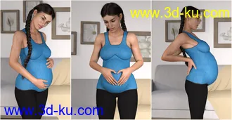 3D打印模型Z Expecting - Pregnancy Preset and Poses for Genesis 3 and 8的图片