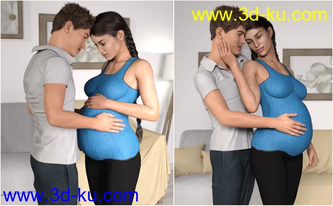 Z Expecting - Pregnancy Preset and Poses for Genesis 3 and 8模型的图片4